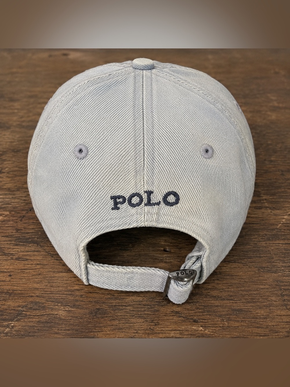 Polo by Ralph Lauren Pale Blue Denim Embroidered Polo Player Cap - Picture 3 of 3